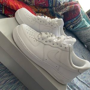 White Nike Air Force 1, size 9.5 in women’s.